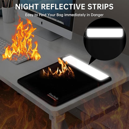 DocSafe Fireproof Document Bag (5200℉) with Fireproof Organizer Travel Case,Heat Insulated Fire＆Water Resistant 8 Layers Safe Money Bag Storage for Important Documents,Cash,Power Bank,Valuables,Black