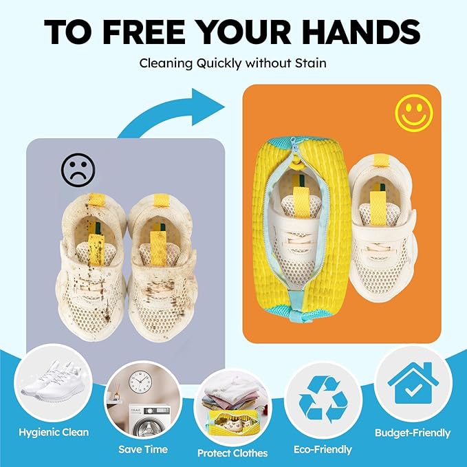Shoe Washing Machine Bag: Shoe Bag for Washing Machine - Reusable Shoe Cleaning Bag for Sneaker Tennis Shoes Unstain Cleaner Kit