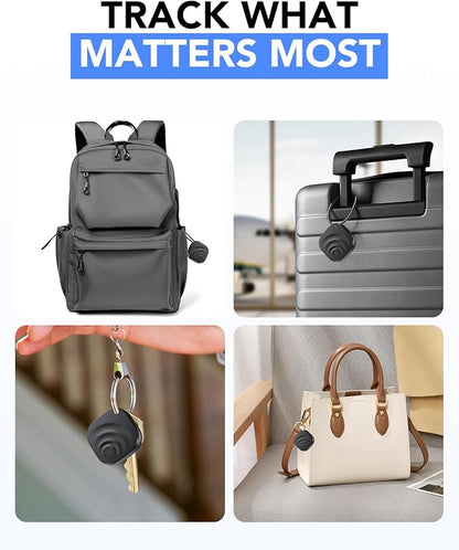 4 Pack Dual System Tracker for iOS and Android Bluetooth Tracker Smart Tags Compatible with Apple Find My (iOS) & Google's Find Hub(Android) for Keys, Luggage, Wallet, Vehicles