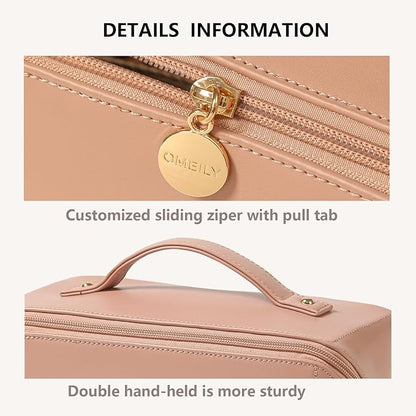 Travel Makeup Bag Toiletry Bag for Women Large Cosmetic Travel Bag Makeup Storage Box Skincare Organizer Vanity Organizer Bag Multi-Function Makeup Organizer with Compartments Travel essentials