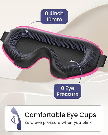 WAOAW Sleep Mask for Men Women: Blackout Eye Masks for Sleep - 3D Breathable Soft Comfortable Eye Mask for Travel - Adjustable Light Blocking Night Masks for Sleeping