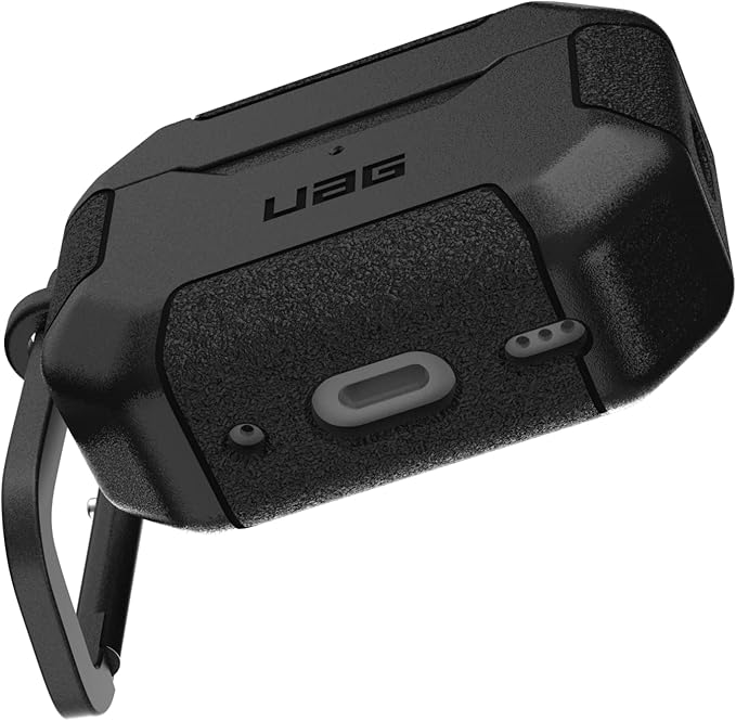 UAG Designed for AirPods Pro Case (2nd Generation 2022) Scout Black - Premium Rugged Hard Shell Full Protective Case Cover with Detachable Keychain Carabiner by URBAN ARMOR GEAR