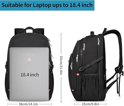 Della Gao Travel Laptop Backpack, 18.4 inch Extra Large Backpack for Men and Women, 45L Capacity Business Computer Back Pack (Black, 18.4 Inch)