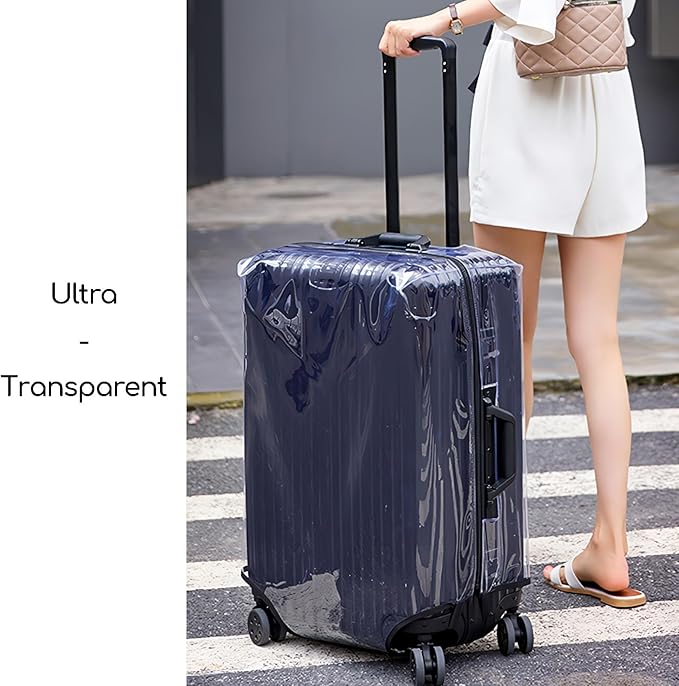 No Disassembly Suitcase Covers for Luggage - 30 Inch Extra Heavy Duty Clear Luggage Cover Protector, Transparent PVC Luggage Protector Suitcase Cover