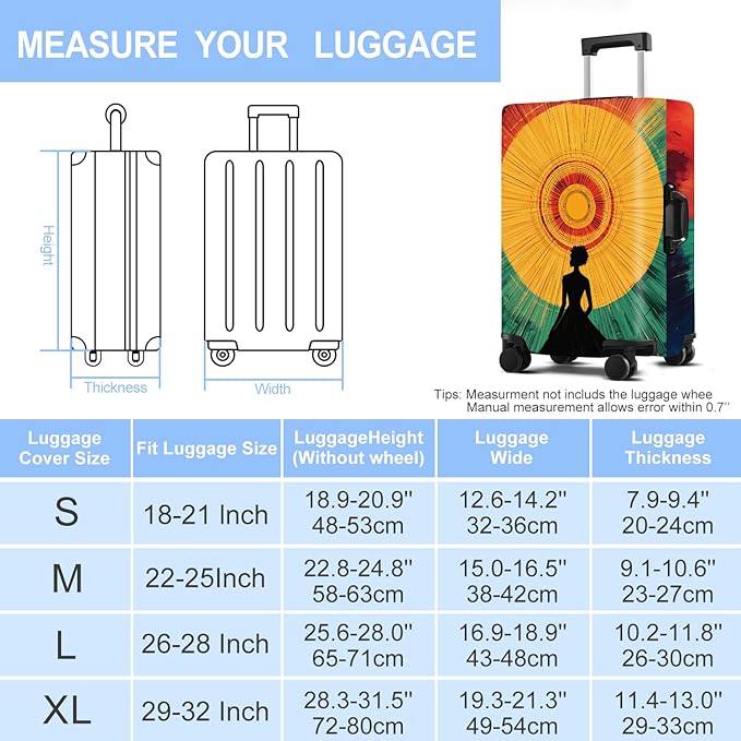 Luggage Cover Washable Suitcase Protector Anti-scratch Suitcase cover Fits 20-34 Inch Luggage (Girl-2, L(28-30inch suitcase))