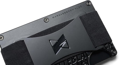 Ridge Wallet for Men - Slim Minimalist Compact Wallet and Card Holder, RFID Protected Front Pocket Wallets for Men with Integrated Cash Strap (Matte Black Everything)