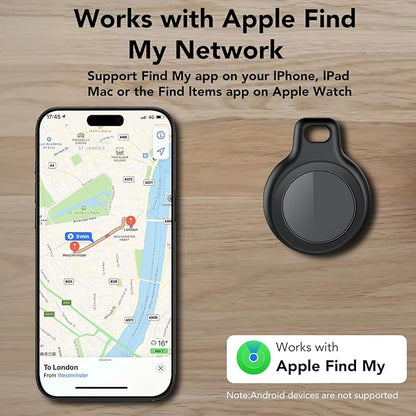 Bluetooth Tracker-Tag for Apple Find My (iOS Only), GPS Tracker with Replaceable Battery, Ideal as Keys, Luggage Tracker and Wallet Tracker, Suitable for Indoor & Outdoor Use,2-Pack (Black&White)