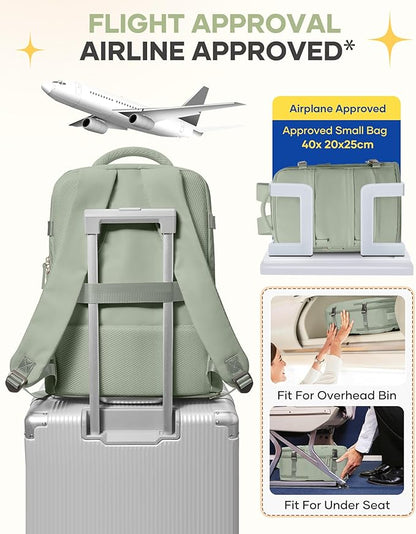 Large Travel Backpack For Women Men Airline Approved Carry On Backpack Flight Approved Waterproof Sports Luggage Backpack Casual Daypack Small Hiking Backpacks Grey Green