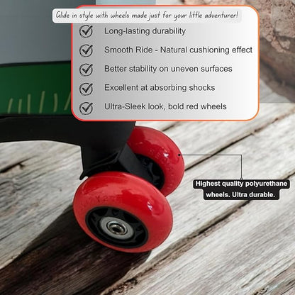 2025 Itsy Rider 20" Ride-on Suitcase for Kids with Double Spinner Red Wheels (Blue Flyer)