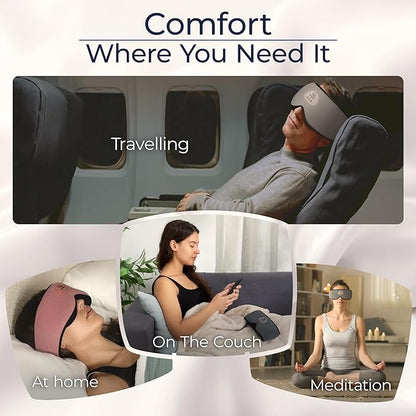 Mindsight DriftBand Sleep Mask with Bluetooth Headphones | Blackout Eye Mask with Memory Foam | Breathable Plush Fabric | Ultra-Thin Adjustable Speakers | Built for Sleep & Travel | Spot Clean Only