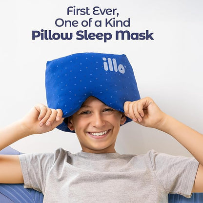illo Wearable Pillow Sleep Mask | Soft Mulberry Silk Blackout Sleeping & Napping Eye Mask | Best for Home Bed, Work, Airplane, Side Sleeper | Reversible as Travel Neck Pillow | Women & Men