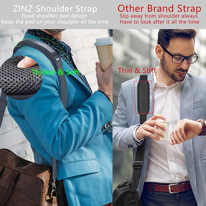 ZINZ Shoulder Strap 78" Universal Handbag Strap with Ultra-thick Fixed Padded and Dual Balanced Adjustable Buckles Shoulder Crossbody Strap for Briefcase Messenger Bag Laptop bag Luggage，Dark Gray