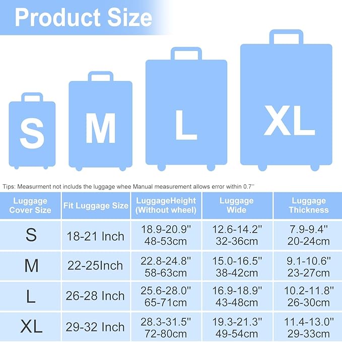 Art Print Travel Suitcase Cover – Starry Night Style Waterproof Luggage Cover and Stretchable Suitcase Protector for Checked Bags,Fits 32"-34" Luggage,XL