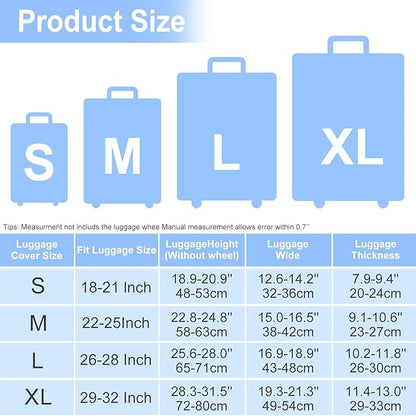 Art Print Travel Suitcase Cover – Starry Night Style Waterproof Luggage Cover and Stretchable Suitcase Protector for Checked Bags,Fits 32"-34" Luggage,XL