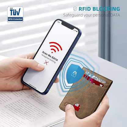 Zitahli Money Clip Wallets for Men,Slim Bifold Wallet 10-12 Cards, Mens Leather Wallet with ID Window,RFID Blocking Thin Minimalist Credit Card Holder,Gifts for Him