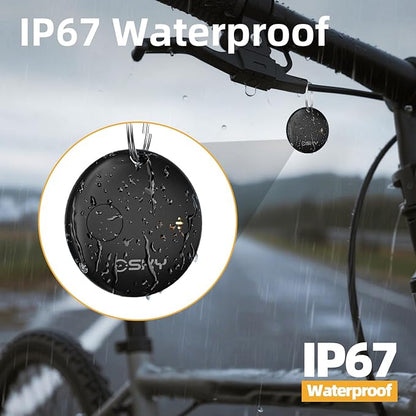 Esky Air Tracker Tags-4 Pack, Bluetooth Smart Luggage Tracker Works with Apple Find My APP (iOS Only, Not for Android), Key Finder and Item Locator for Luggage, Backpack, Suitcases, Wallet