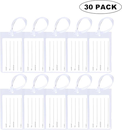 30 Pack Luggage Tags for Suitcases, Airplane Travel Essentials for Flying, International Travel Must Haves, and Luggage Accessories by Sodsay