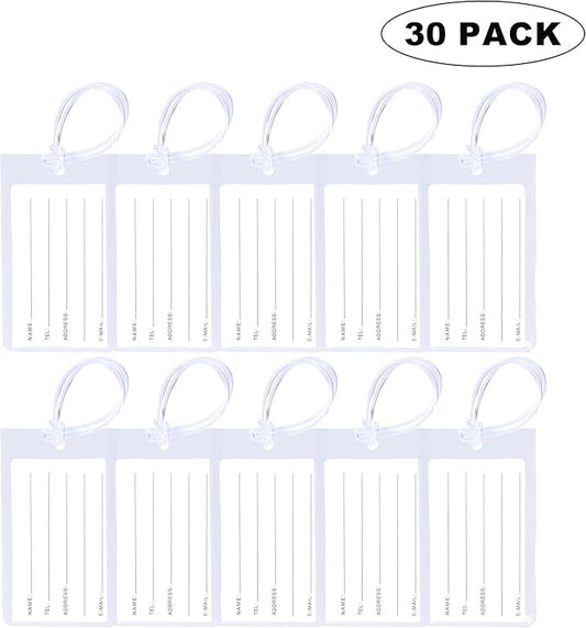 30 Pack Luggage Tags for Suitcases, Airplane Travel Essentials for Flying, International Travel Must Haves, and Luggage Accessories by Sodsay