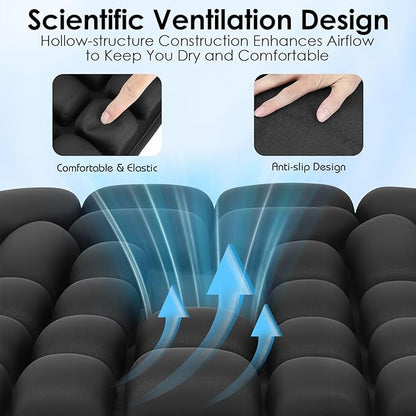 Portable Travel Cushion, Airplane Seat Cushion for Long Flights, Press Type Inflatable Seat Cushion for Long Sitting in Car, Air Travel, Office Chairs, Home Living