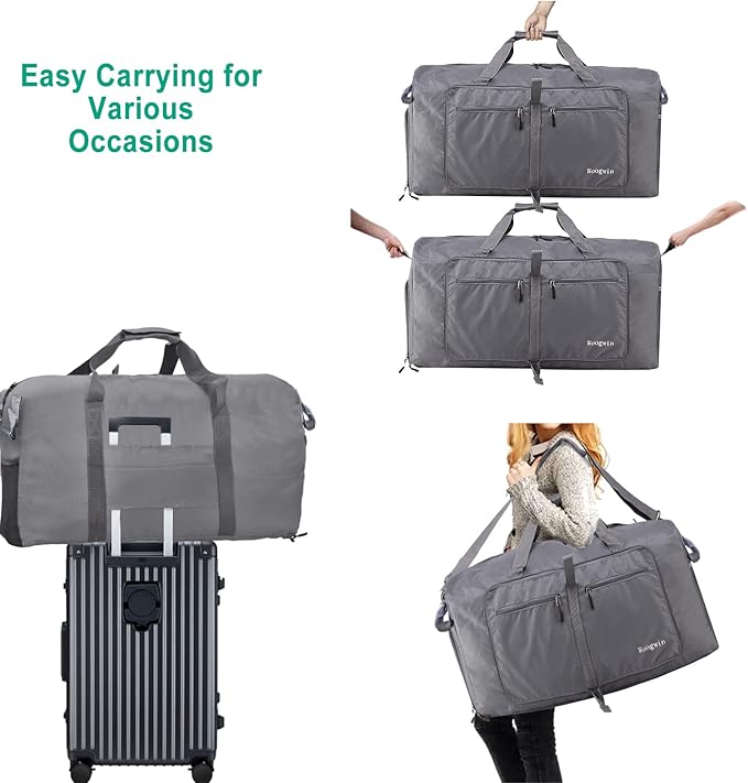 Woogwin Travel Duffel Bag Large Foldable Waterproof Overnight Bag for Beach Swim Bags Pool Sports Gym