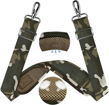 ZINZ 60" Universal Bag Strap with Ultra-Thick Fixed Breathable Pad Adjustable Heavy-Duty Shoulder Strap for Laptop Bag Crossbody Luggage Gym Bag Camera Bag and More,Camouflage Green