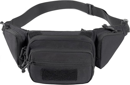Tactical Fanny Pack CCW Gun Waist Bag for Men and Women with Pistol Holster, Low Profile Concealed Carry Everyday Hip Pack for Hiking Travel Outdoor Running Hunting (Black)