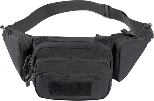 Tactical Fanny Pack CCW Gun Waist Bag for Men and Women with Pistol Holster, Low Profile Concealed Carry Everyday Hip Pack for Hiking Travel Outdoor Running Hunting (Black)