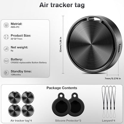 Airtag for Andriod and iOS,Air Tags-4 Pack,Andriod Tracker Tags,Support Dual System,Work with Apple Find My and Gooogle Hub App,Item Locator for Luggage, Backpack,Key,Wallet and More