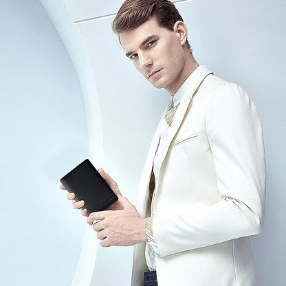 Genuine Leather Passport Holder Wallet Cover for Women and Men,Rfid Travel Wallet Passport Document Holder with Zipper Pocket Gift for Women and Men - Black