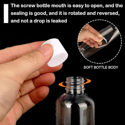 80 Pack 4 oz Plastic Bottles with White Top Caps, Clear Empty Bottles, Cosmetic Containers for Lotion and Shampoo, Travel-Friendly Bottles, BPA-Free for Liquids and Personal Care