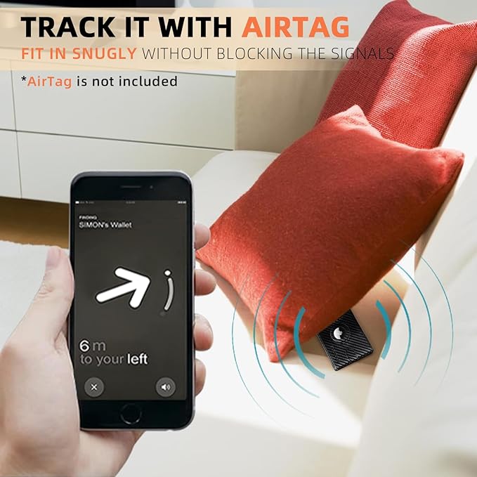 RUNBOX AirTag-Wallet-Mens-Slim-RFID Blocking Wallets Leather with Bill Compartment Air Tag Bifold Card Holder Wallet Gifts for Men Dad