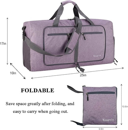 Woogwin Travel Duffel Bag Large Foldable Waterproof Overnight Bag for Beach Swim Bags Pool Sports Gym