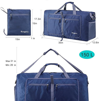 Woogwin Travel Duffel Bag Large Foldable Waterproof Overnight Bag for Beach Swim Bags Pool Sports Gym