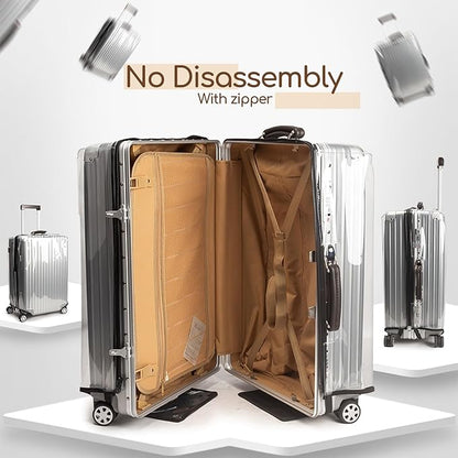 No Disassembly Suitcase Covers for Luggage - 20 Inch Extra Heavy Duty Clear Luggage Cover Protector, Transparent PVC Luggage Protector Suitcase Cover
