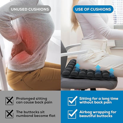 REDOFF®Inflatable Travel Seat Cushion，Portable seat Cushion, Suitable for Airplane Seats, Long-Distance Travel Seats, Office wheelchairs - Compact, Lightweight and Ergonomic Support.