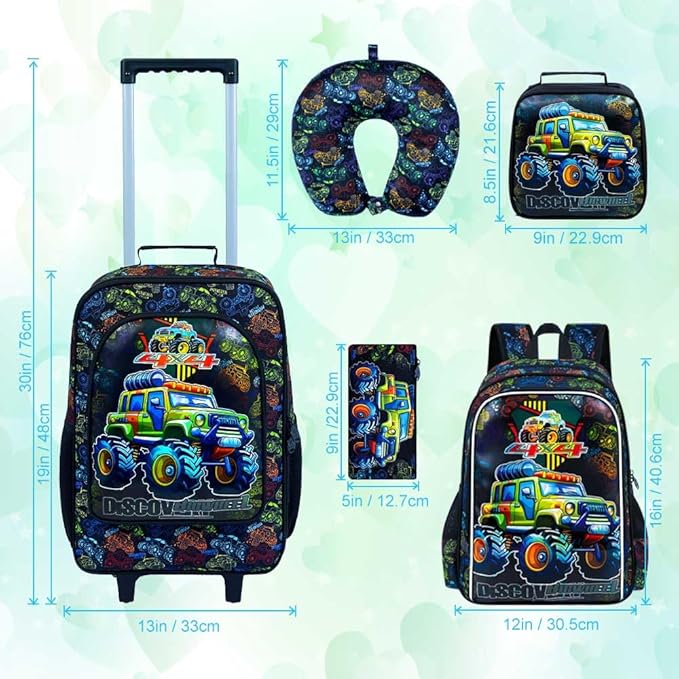 Kids Suitcase with Wheels for Girls and Boys, Rolling Carry on Luggage for Toddler Children