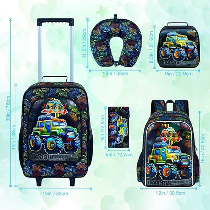 Kids Suitcase with Wheels for Girls and Boys, Rolling Carry on Luggage for Toddler Children