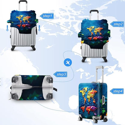 ANNA QUEEN Travel Luggage Cover Suitcase Protector Suitcase Cover Anti-Scratch,Stretchable Bag Cover Washable Durable Polyester