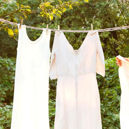 uxcell 2 Pcs Portable Travel Clothesline, 26.2ft Clothes Line Outdoors Travel Hanger Foldable Clothesline Rope with Hooks for Camping Hotel Backyard Home Cruise Ship, White