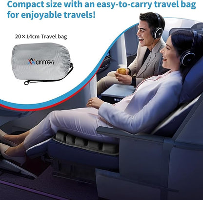 Inflatable Travel Seat Cushion with Built-in Pump & Carry Bag (Grey Cushion with Silver Storage Bag)