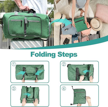 Dimayar 115L Travel Duffle Bag for Men Women - Foldable Duffel Bag with Shoes Compartment - Overnight Bags Waterproof & Tear Resistant(Forest Green)