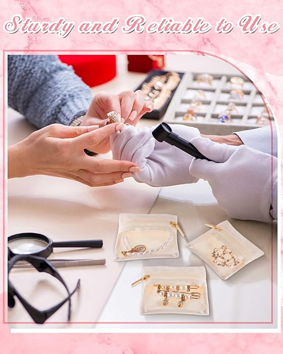 Uiifan 36 Pcs Travel Jewelry Bag Bulk Zipper Jewelry Pouch Flannel Portable Pocket Organizer for Necklace Earring Women Gift