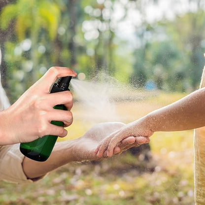 Fumete 36 Pcs Glass Spray Bottles 4oz Fine Mist Glass Spray Bottle Refillable Liquid Containers with 6 Labels 6 Funnel for Hair Travel Plants Cleaning Solutions Skin Care(Green,Classic)