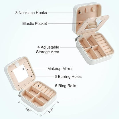 Parima Jewelry Case for Women Girls, H Initial Jewelry Boxes | Small Jewelry Box | Jewelry Cases for Her | Travel Gifts for Women Girl - Letter H, White