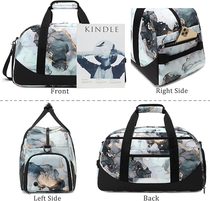 Kids Overnight Duffle Bag Girls Boys Sport Gym Bag with Shoe Compartment & Wet Pocket, Carry On Weekender Travel Bag for Kid Girl Boy