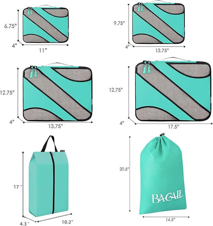 BAGAIL 6 Set Packing Cubes,Travel Luggage Packing Organizers