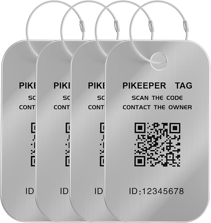 Smart QR Code Luggage Tags - Show Location When Scanned, Customizable Info with Privacy Protection, 4-Pack Waterproof & Durable Travel Labels for Suitcases, Backpacks & More