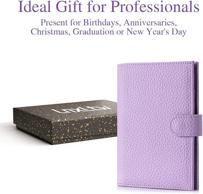 Slim Passport Wallet for Women – RFID Blocking Passport Holder for Travel with Card Slots, Coin Pocket & SIM Slot – Stylish Genuine Leather Travel Organizer – (Lavender)