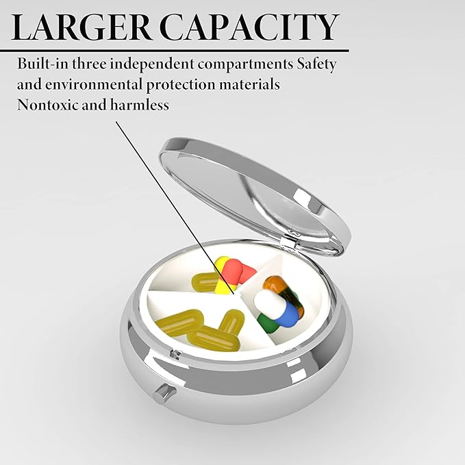 Pill Organizer Pill Box,LIZIMANDU Weekly Travel Pill Case Box Medication Reminder Daily AM PM,Day Night 7 Compartments,for 4 Times A Day,7 Days a Week-Includes Leather Carrying Case(Peach Blossom Set)