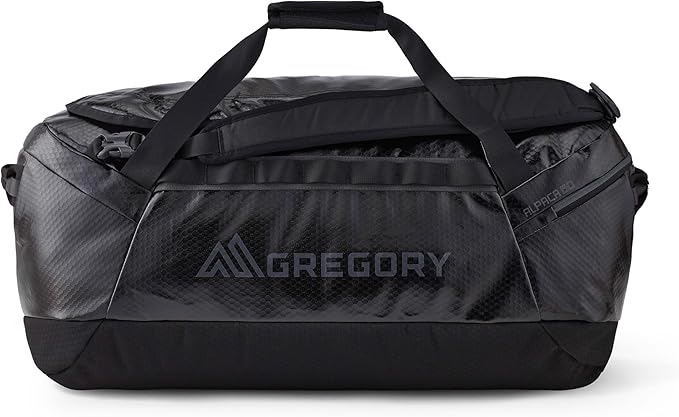 Gregory Alpaca 60L Water-Resistant Adventure Travel/Gear Organization Duffel Bag with Packing Cube Included, Obsidian Black